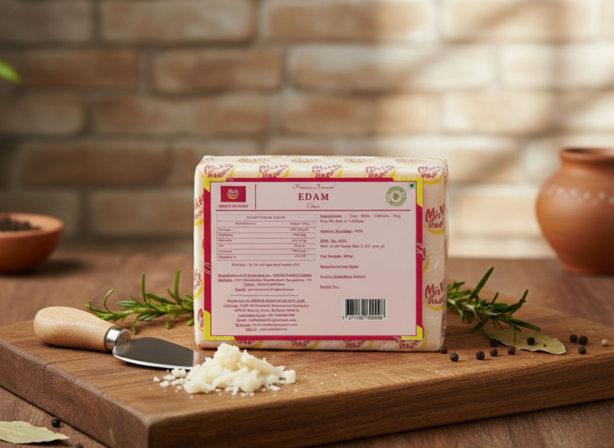 Mishti Gourmet Premium Artisanal Edam Cheese 200g