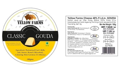 Yellow Farms  Cheese Classic Gouda from Holland, 180g