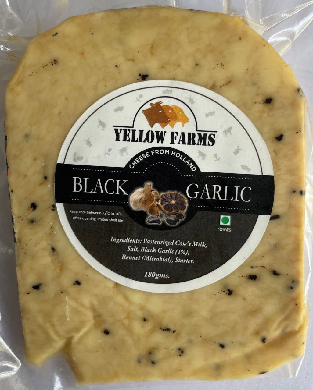 Yellow Farms Gouda Cheese with Black Garlic 180g