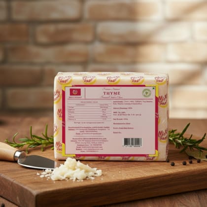 Mishti Gourmet Premium Artisanal Thyme Cheddar Cheese 200g