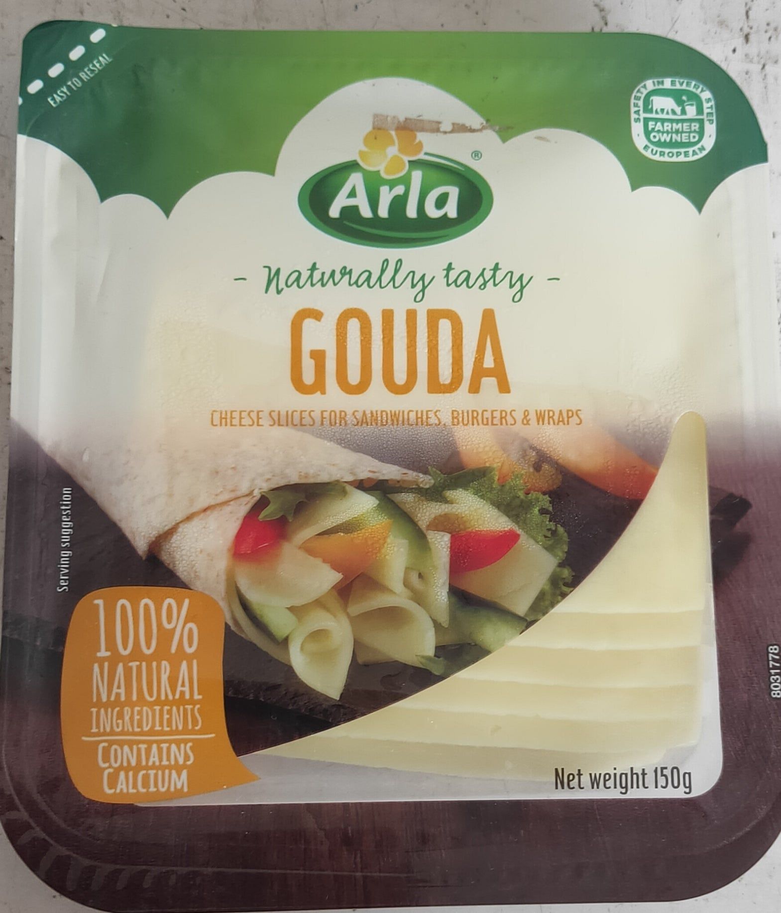 ARLA DANISH GOUDA CHEESE SLICES 150G